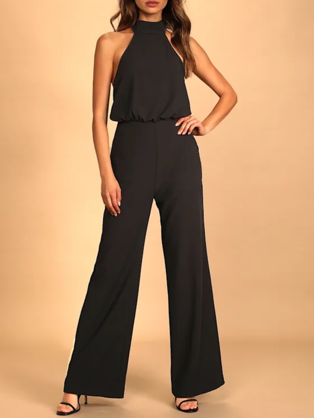 Lulus Moment for Life Black Halter Jumpsuit - M - Picture 2 of 7